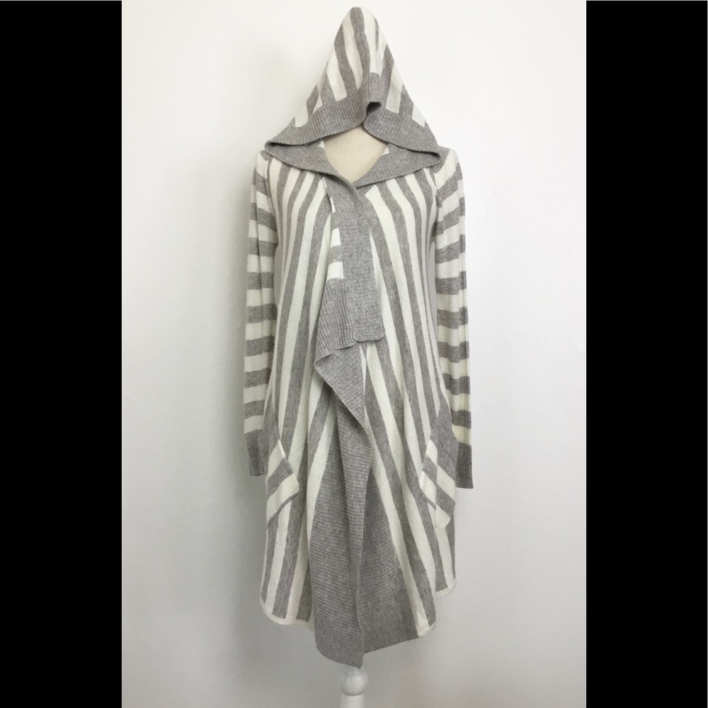 Beulah Cardigan Open Front Thin Knit Hooded - Picture 3 of 6